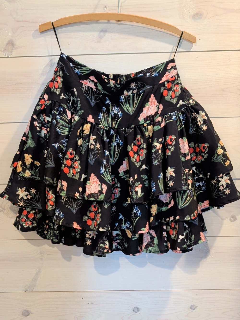 Tiered Floral Mulla Mini Skirt